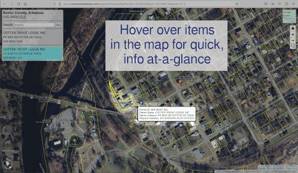 Hover over items in the map for info at-a-glance